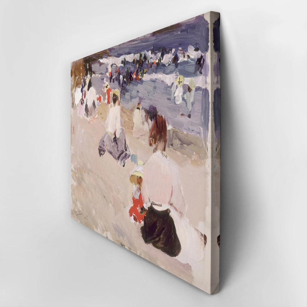 Πινακας σε καμβά JOAQUIN SOROLLA - PEOPLE SITTING ON THE BEACH