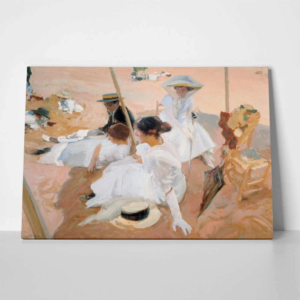Πινακας σε καμβά JOAQUIN SOROLLA - UNDER THE AWNING