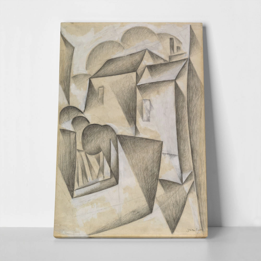 Πινακας σε καμβά JUAN GRIS - HOUSES IN PARIS PLACE RAVIGNAN