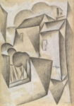 Πινακας σε καμβά JUAN GRIS - HOUSES IN PARIS PLACE RAVIGNAN