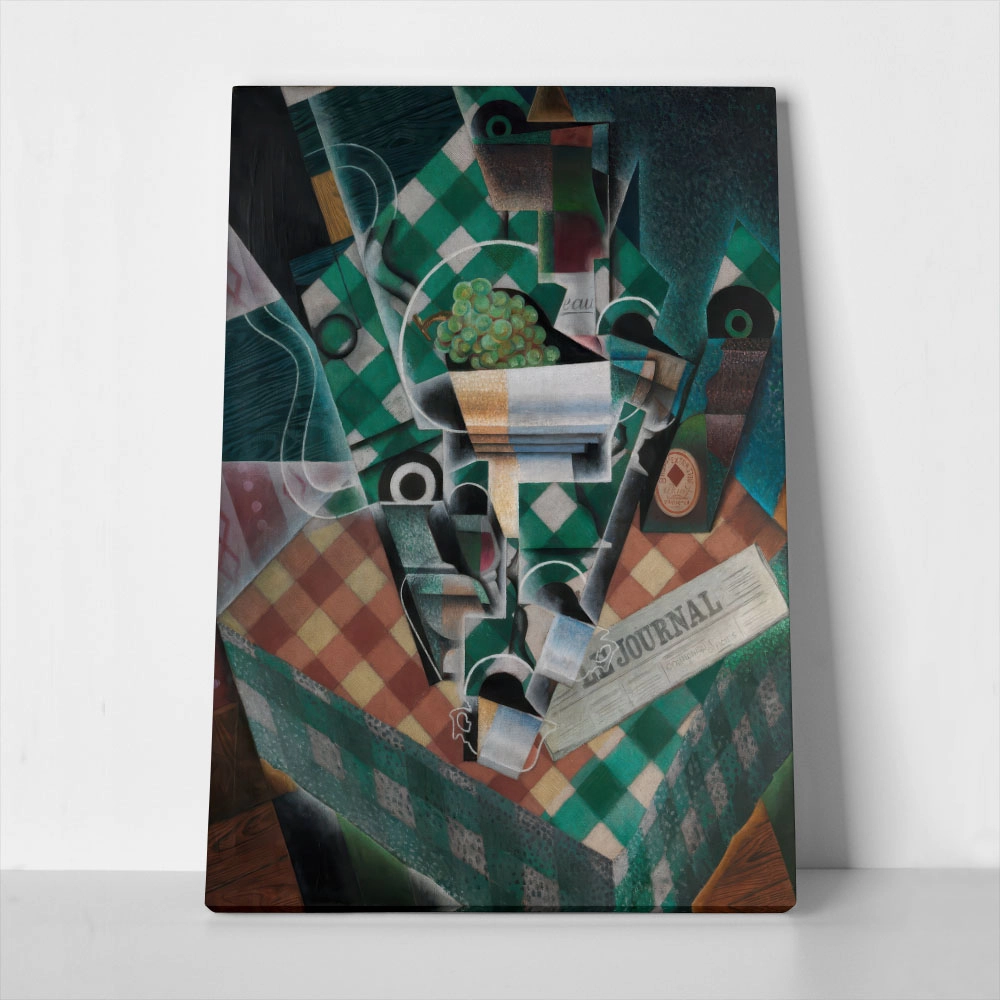 Πινακας σε καμβά JUAN GRIS - STILL LIFE WITH CHECKED TABLECLOTH