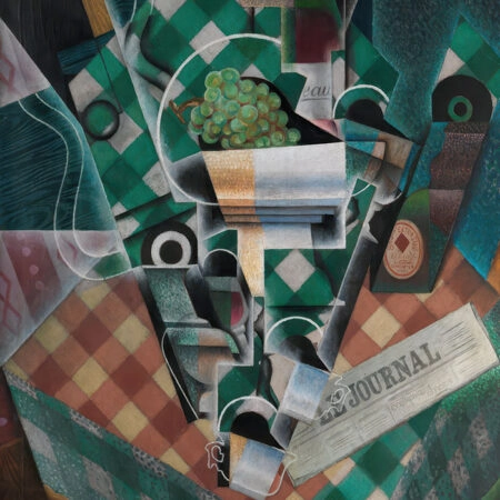 Πινακας σε καμβά JUAN GRIS - STILL LIFE WITH CHECKED TABLECLOTH - Juan Gris Sticky 5