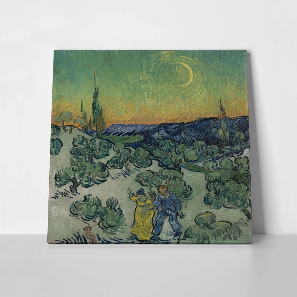 Πίνακας σε καμβά VAN GOGH - A WALK AT TWILIGHT