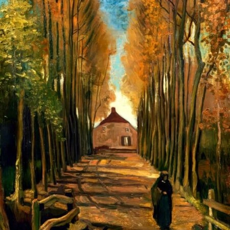 Πινακας σε καμβά VAN GOGH - AVENUE OF POPLARS IN AUTUMN - Vincent Van Gogh Sticky 7
