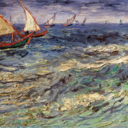 Πινακας σε καμβά VAN GOGH - FISCHERBOOTE BEI SAINTES-MARIES - Vincent Van Gogh Sticky 8