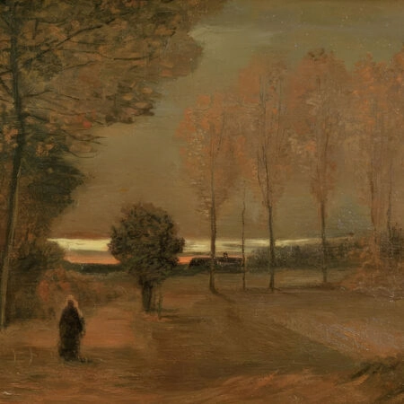 Πινακας σε καμβά VAN GOGH - HERBSTLANDSCHAFT BEI ABEND - Vincent Van Gogh Sticky 6
