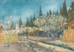 Πινακας σε καμβά VAN GOGH - ORCHARD BORDERED BY CYPRESSES
