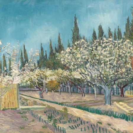 Πινακας σε καμβά VAN GOGH - ORCHARD BORDERED BY CYPRESSES - Vincent Van Gogh Sticky 5