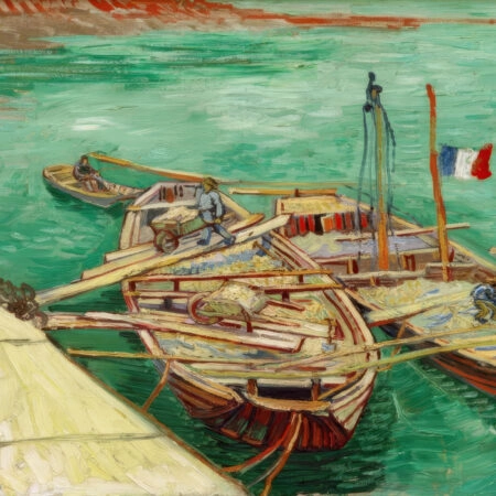 Πινακας σε καμβά VAN GOGH - RHONEBARKEN - Vincent Van Gogh Sticky 5