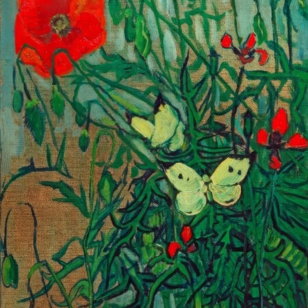 Πινακας σε καμβά VAN GOGH - SCHMETTERLINGE AUF MOHNBLUETEN - Vincent Van Gogh Sticky 5