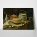 Πινακας σε καμβά VAN GOGH - STILL LIFE WITH YELLOW STRAW HAT