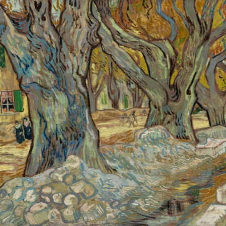 Πινακας σε καμβά VAN GOGH - THE LARGE PLANE TREES ROAD MENDERS AT SAINT RÉMY - Vincent Van Gogh Sticky 6