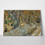 Πινακας σε καμβά VAN GOGH - THE LARGE PLANE TREES ROAD MENDERS AT SAINT RÉMY