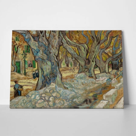 Πινακας σε καμβά VAN GOGH - THE LARGE PLANE TREES ROAD MENDERS AT SAINT RÉMY - Vincent Van Gogh Sticky 1