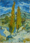 Πινακας σε καμβά VAN GOGH - TWO POPLARS IN THE ALPILLES NEAR SAINT-RÉMY