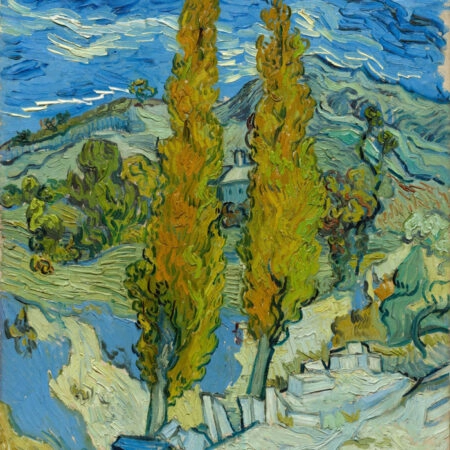 Πινακας σε καμβά VAN GOGH - TWO POPLARS IN THE ALPILLES NEAR SAINT-RÉMY - Vincent Van Gogh Sticky 5