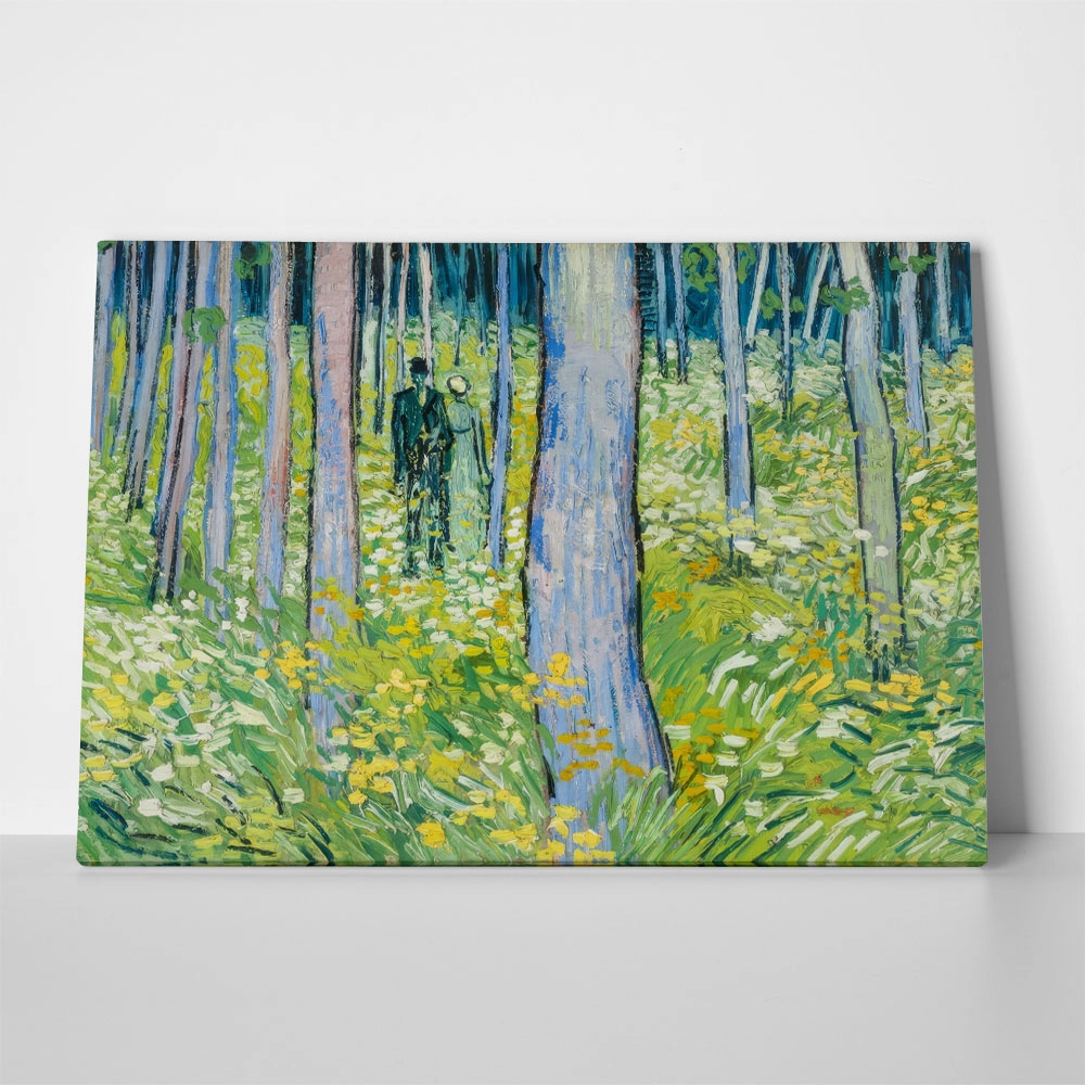 Πινακας σε καμβά VAN GOGH - UNDERGROWTH WITH TWO FIGURES