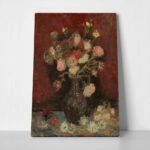 Πινακας σε καμβά VAN GOGH - VASE WITH CHINESE ASTERS AND GLADIOLI