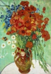 Πινακας σε καμβά VAN GOGH - VASE WITH DAISIES AND POPPIES