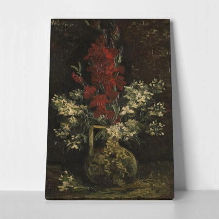 Πινακας σε καμβά VAN GOGH - VASE WITH RED AND WHITE FLOWERS - Vincent Van Gogh
