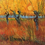 Πίνακας σε καμβά VAN GOGH - WILLOWS AT SUNSET