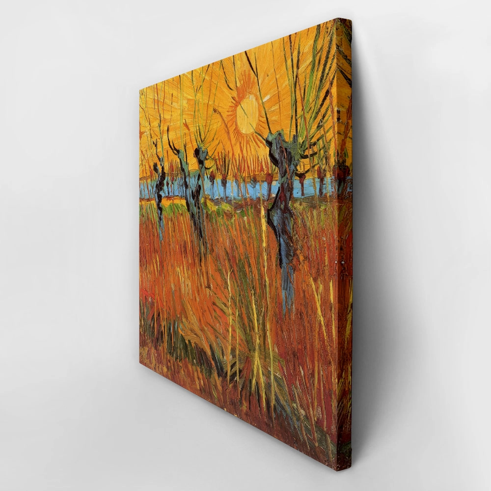 Πίνακας σε καμβά VAN GOGH - WILLOWS AT SUNSET