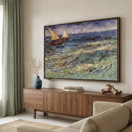 Πινακας σε καμβά VAN GOGH - FISCHERBOOTE BEI SAINTES-MARIES - Vincent Van Gogh Sticky 3
