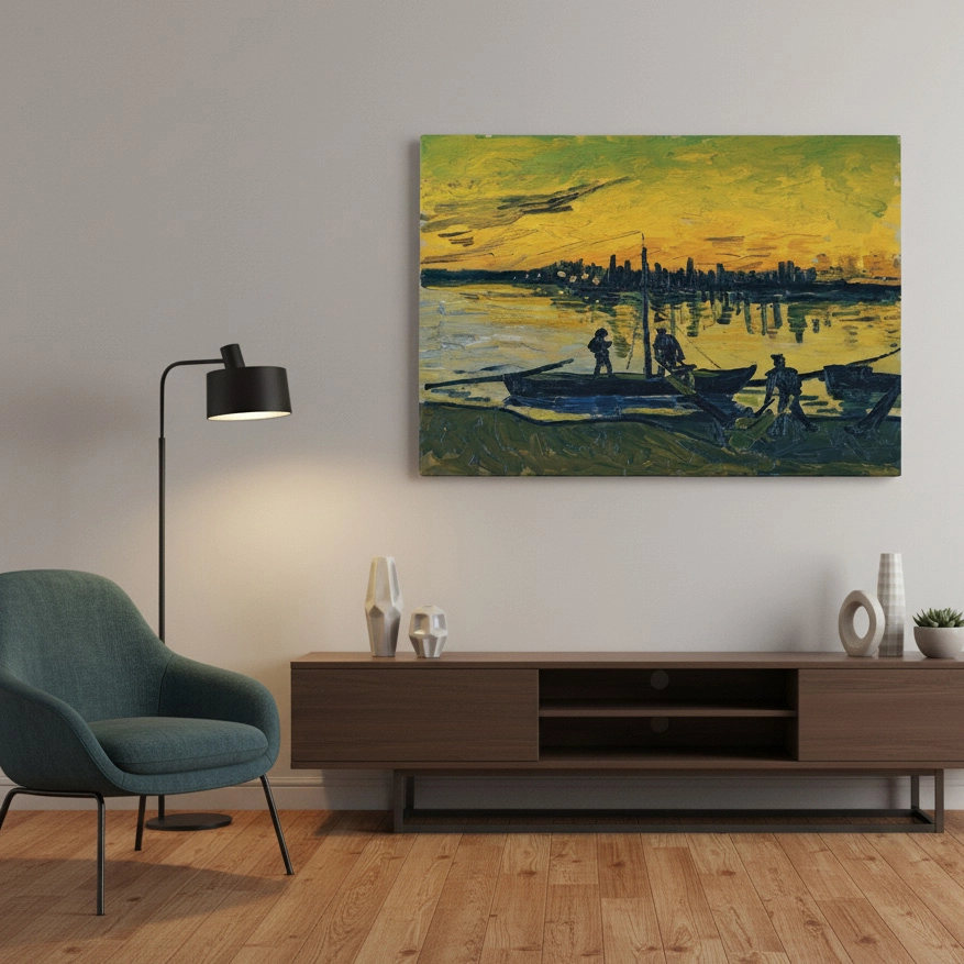 Πινακας σε καμβά VAN GOGH - THE STEVEDORES IN ARLES