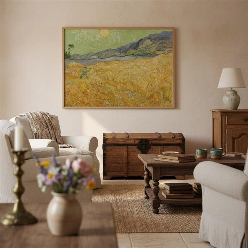 Πινακας σε καμβά VAN GOGH - WHEATFIELD WITH REAPER