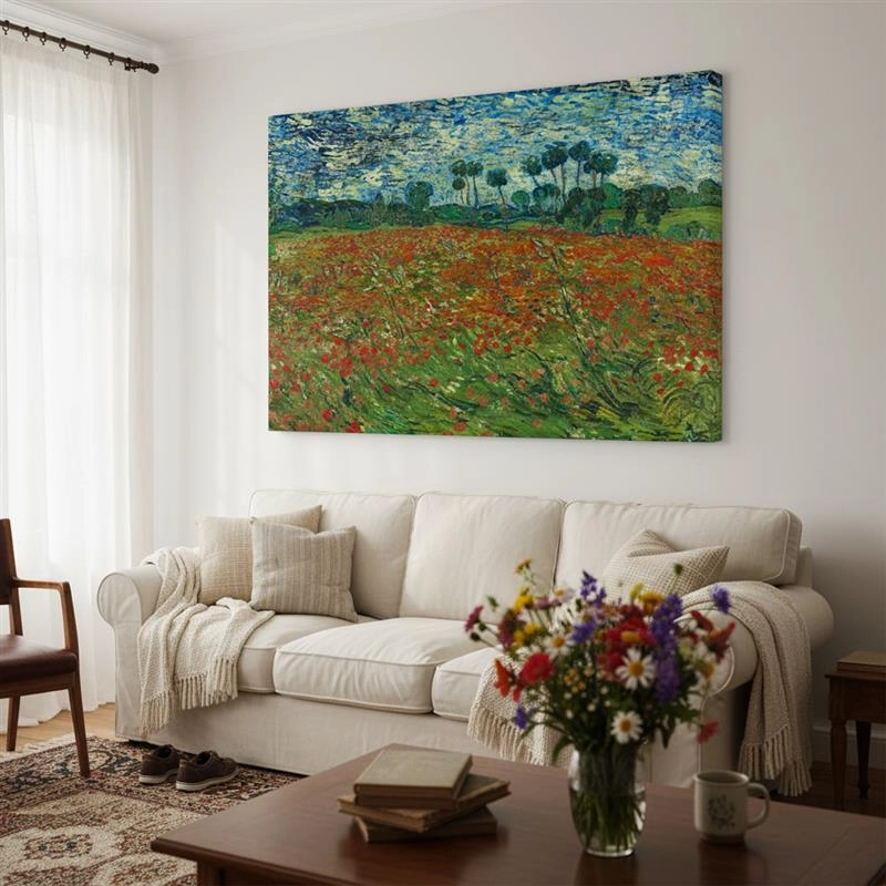 Πινακας σε καμβά VAN GOGH - FIELD OF POPPIES 1980
