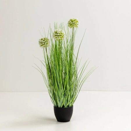 GRASS FLOWER ΦΥΤΟ ΤΕΧΝΗΤΟ ΣΕ ΓΛΑΣΤΡΑ 58 PVC ΠΡΑΣΙΝΟ - 
