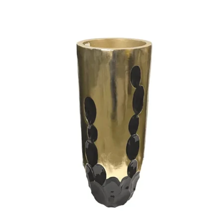 FIBERCLAY ΚΑΣΠΩ ΜΑΥΡΟ/ΧΡΥΣΟ ΚΥΚΛΙΚΑ ΚΟΙΛΩΜΑΤΑ ΣΤΡΟΓΓΥΛΟ ΜΕΓΑΛΟ - Φ36x90cm 1/ΚΙΒ - Κασπω