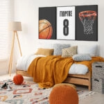 Σετ τριπτυχο προσωποποιημενο ποστερ BASKETBALL NAME