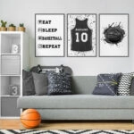 Σετ τριπτυχο προσωποποιημενο ποστερ BASKETBALL SHIRT NAME BLACK