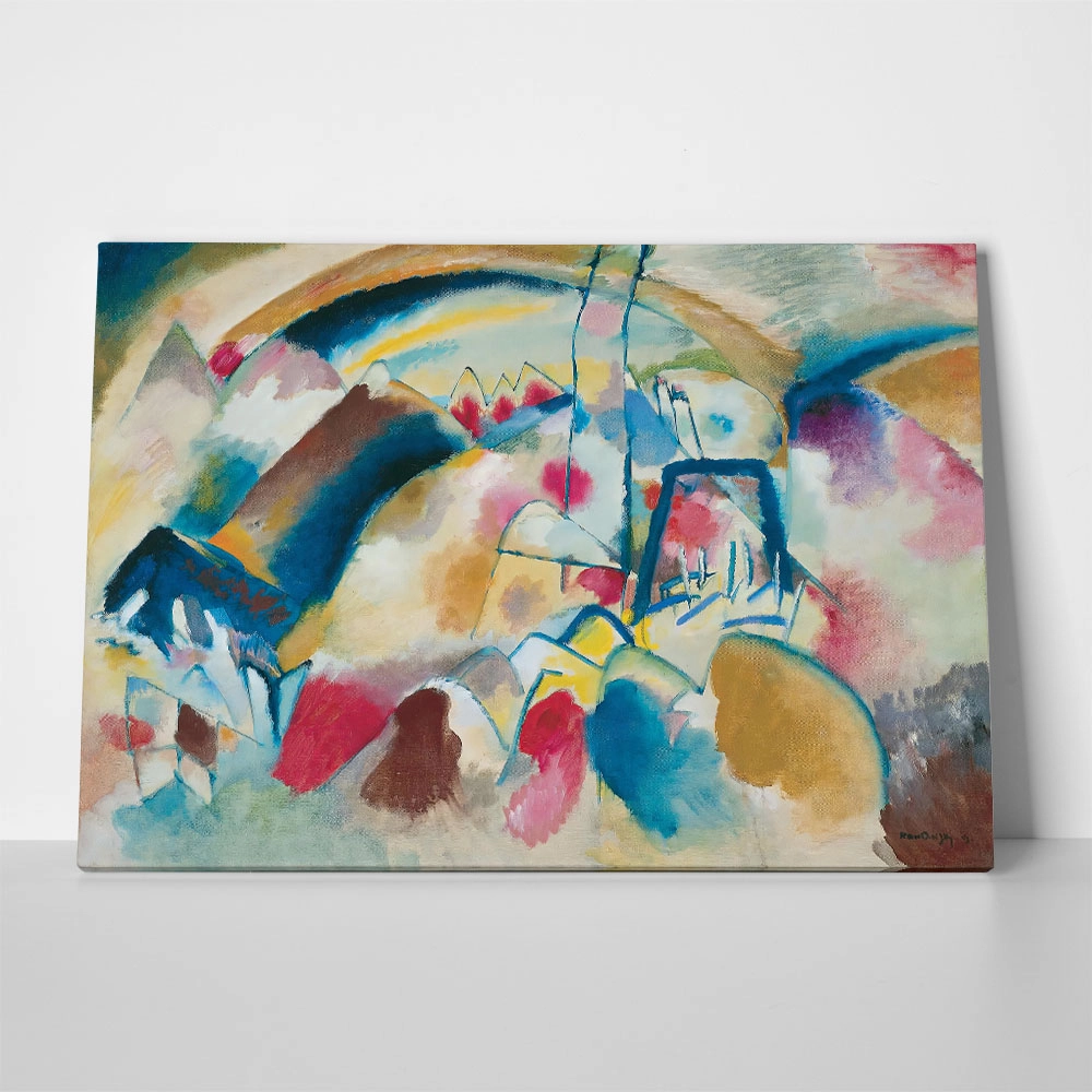 Πινακας σε καμβά KANDINSKY - LANDSCAPE WITH RED SPOTS
