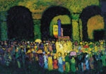 Πινακας σε καμβά KANDINSKY - THE LUDWIGSKIRCHE IN MUNICH