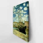 Πινακας σε καμβά MONET - BOAT LYING AT LOW TIDE