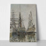 Πινακας σε καμβά MONET - BOATS IN A HARBOUR