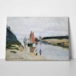 Πινακας σε καμβά MONET - BREAKWATER AT TROUVILLE