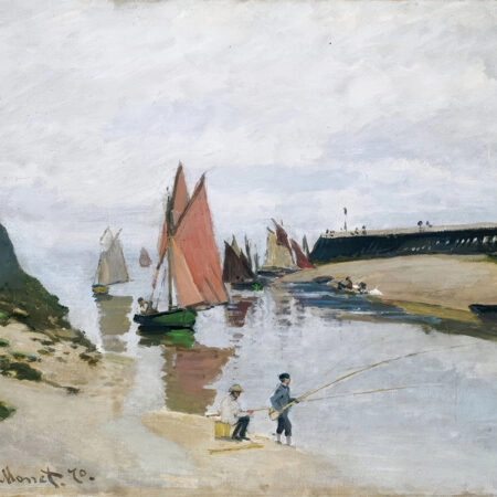 Πινακας σε καμβά MONET - BREAKWATER AT TROUVILLE - Monet Claude Sticky 5