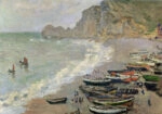 Πινακας σε καμβά MONET - ETRETAT BEACH AND THE PORTE D'AMONT