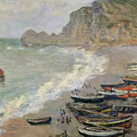 Πινακας σε καμβά MONET - ETRETAT BEACH AND THE PORTE D'AMONT - Monet Claude Sticky 5