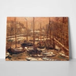 Πινακας σε καμβά MONET - GELDERSEKADE OF AMSTERDAM IN WINTER