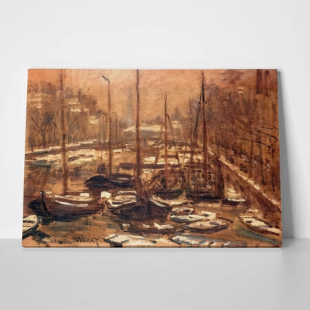 Πινακας σε καμβά MONET - GELDERSEKADE OF AMSTERDAM IN WINTER - Monet Claude