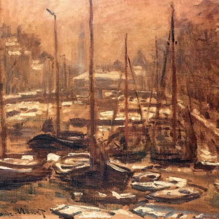 Πινακας σε καμβά MONET - GELDERSEKADE OF AMSTERDAM IN WINTER - Monet Claude Sticky 5