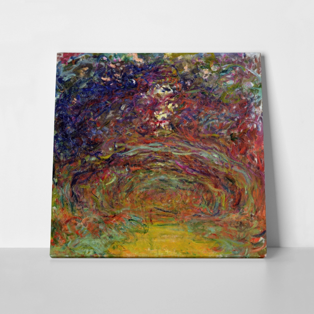 Πίνακας σε καμβά MONET - THE ROSE PATH AT GIVERNY