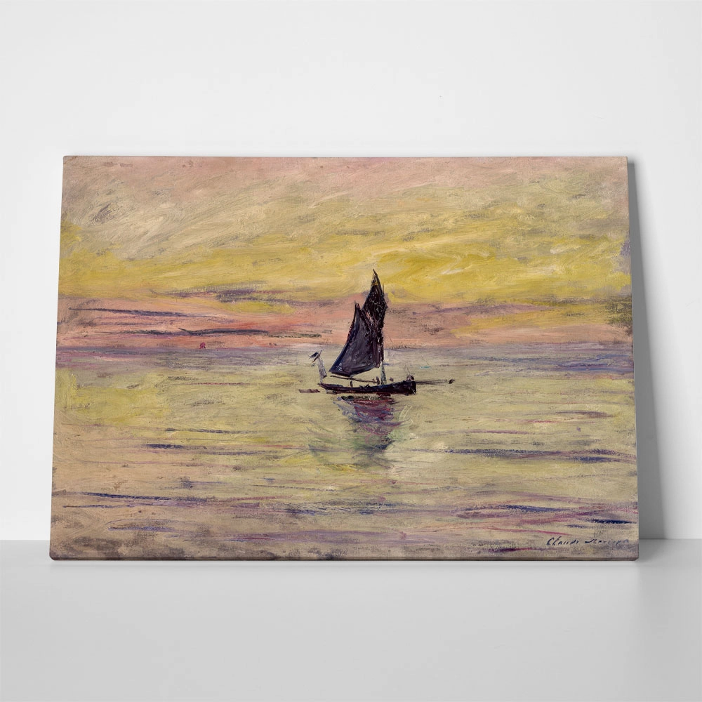 Πινακας σε καμβά MONET - THE SAILING BOAT EVENING EFFECT