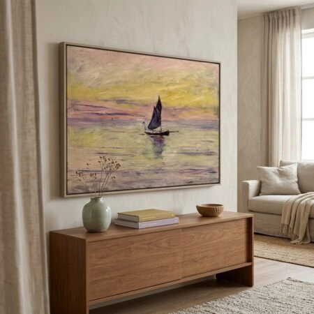 Πινακας σε καμβά MONET - THE SAILING BOAT EVENING EFFECT - Monet Claude Sticky 2