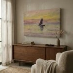 Πινακας σε καμβά MONET - THE SAILING BOAT EVENING EFFECT