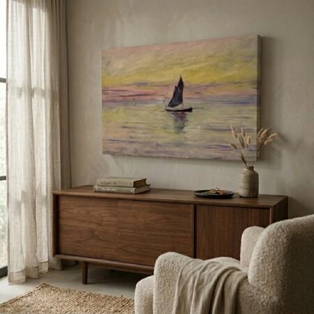 Πινακας σε καμβά MONET - THE SAILING BOAT EVENING EFFECT - Monet Claude Sticky 3